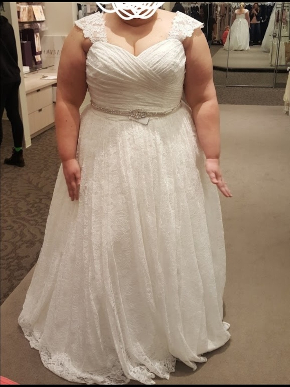 David's Bridal Beaded Pearl and Crystal Sash in Ivory